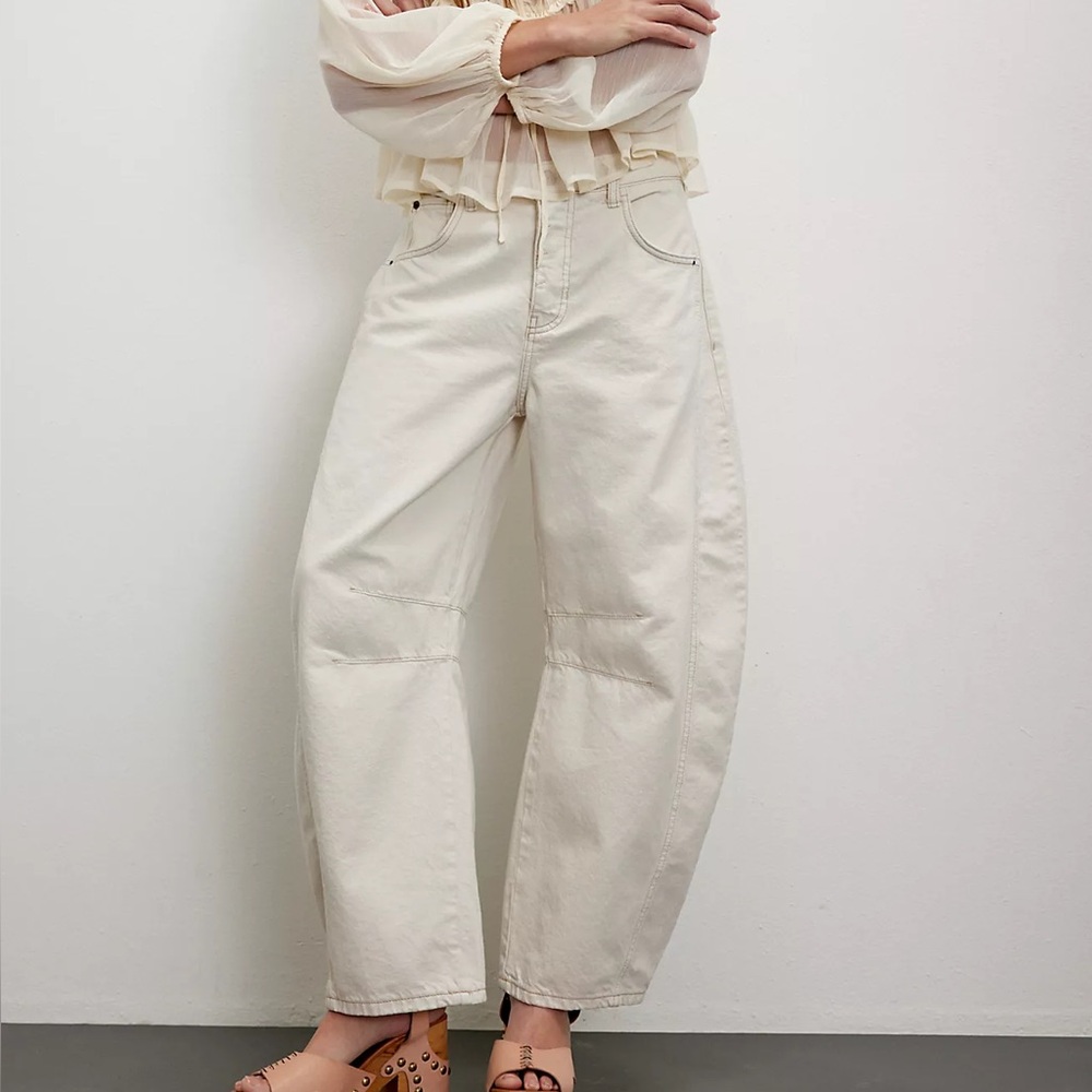 We The Free Good Luck Mid-Rise Barrel Jeans